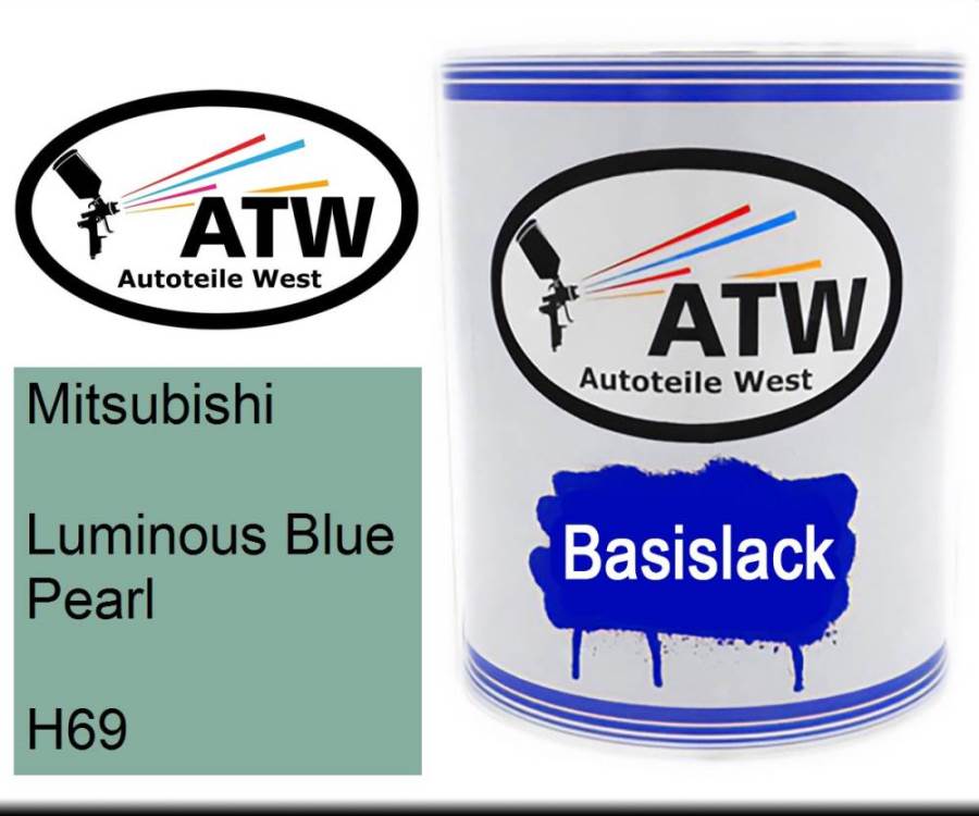 Mitsubishi, Luminous Blue Pearl, H69: 1L Lackdose, von ATW Autoteile West.